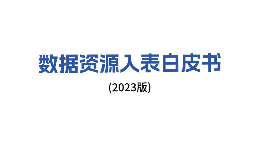 数据资源入表白皮书（2023）