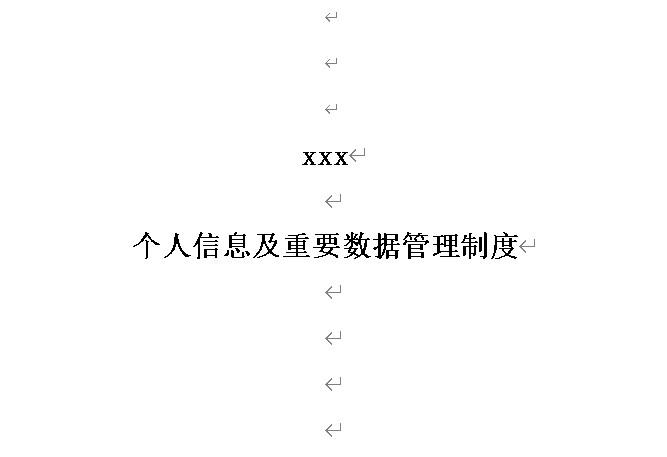 个人信息及重要数据管理制度