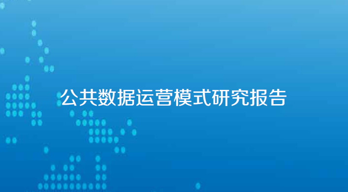 公共数据运营模式研究报告