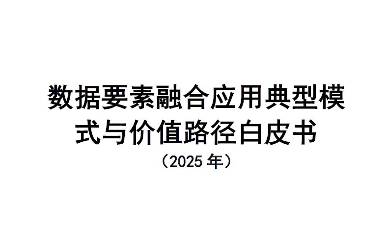 数据要素融合应用典型模式与价值路径白皮书（2025年）